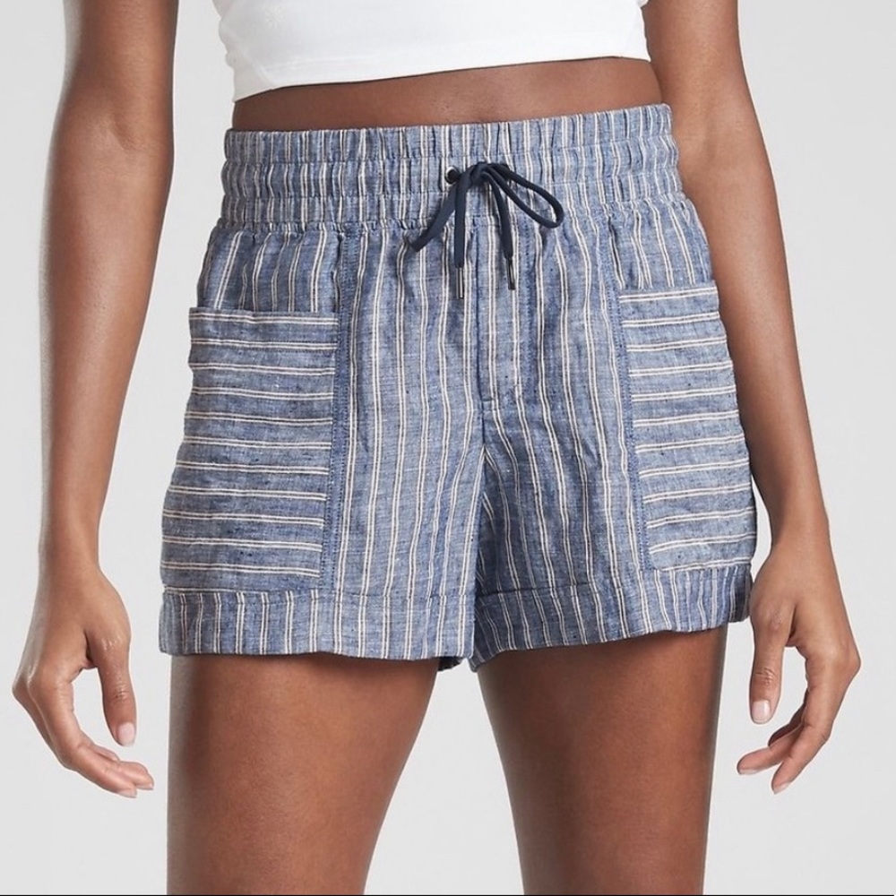 Athleta Striped Cabo Linen Short